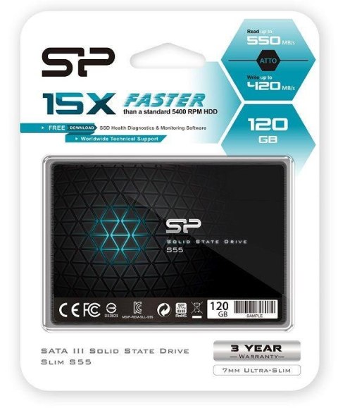 SILICON POWER Dysk SSD Silicon Power S55 120GB 2.5" SATA3 (550/420) 7mm