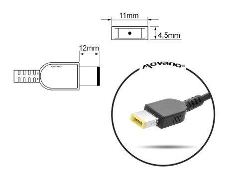 Zasilacz samochodowy Movano 20v 2.25a (prostokątny 11.0x4.5 pin - Yoga) 45W do Lenovo Zasilacz samochodowy Movano 20v 2.25a (prostokątny 11.0x4.5 pin - Yoga) 45W do Lenovo