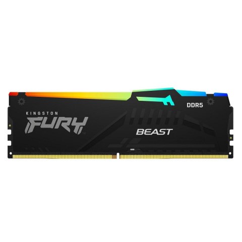 Kingston Pamięć DDR5 Kingston Fury Beast RGB 16GB (1x16GB) 4800MHz CL38 1,1V Czarna