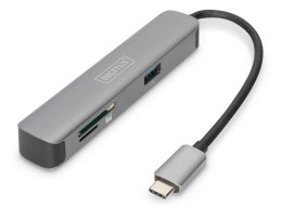 Digitus Stacja dokująca DIGITUS USB Typ C 5 portów 4K 30Hz HDMI 2x USB3.0 microSD SD/MMC srebrna