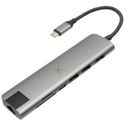 Xtorm Replikator portów Xtorm Worx USB-C Hub 7-in-1 (pleciony kabel) szary