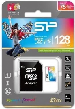 SILICON POWER Karta pamięci MicroSDXC Silicon Power Colorful Elite UHS-1 128GB CL10 + adapter