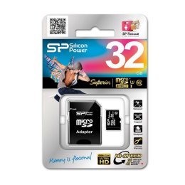 SILICON POWER Karta pamięci MicroSDHC Silicon Power Superior UHS-3 32GB + adapter