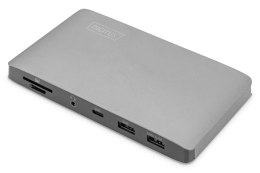Digitus Stacja dokująca DIGITUS USB Typ C 11-portów z Thunderbolt 3, 8K 30Hz, PD 3.0, RJ45, aluminiowa