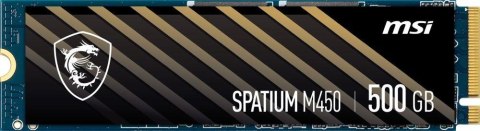 MSI Dysk SSD MSI SPATIUM M450 500GB PCIe 4.0 NVMe M.2 2280 (3600/2300 MB/s) 3D NAND