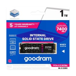 Goodram Dysk SSD GOODRAM PX700 1TB PCIe NVMe M.2 2280 (7400/6500) RETAIL