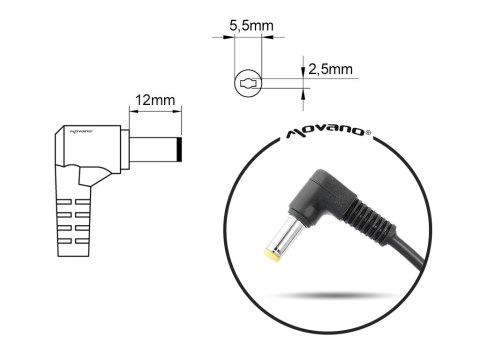 Zasilacz samochodowy Movano 19v 4.74a (5.5x2.5) 90W do Asus, Toshiba, MSI, Packard Bell, itd Zasilacz samochodowy Movano 19v 4.74a (5.5x2.5) 90W do Asus, Toshiba, MSI, Packard Bell, itd