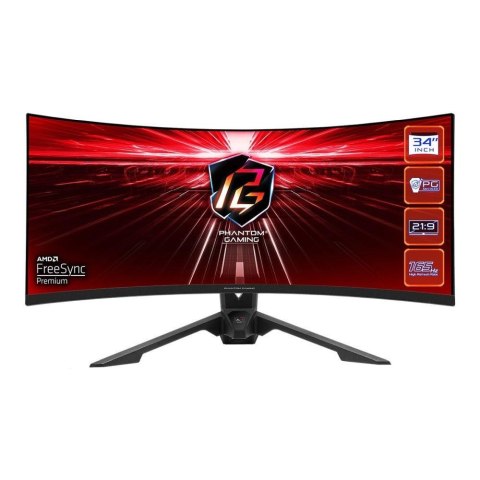 Asrock Monitor ASRock 34" Curved Phantom Gaming Monitor PG34WQ15R3A 2xHDMI DP USB-C WiFi głośniki 2x2W