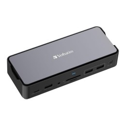 VERBATIM Stacja dokująca Verbatim USB-C Pro CDS-15S 2xHDMI DP RJ-45 4xUSB 3xUSB-C SD microSD SSD audio