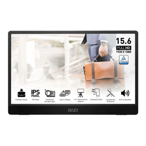 MSI Monitor MSI 15,6" PRO MP161 E2U IPS FHD 60Hz MiniHDMI 2xUSB-C głośniki
