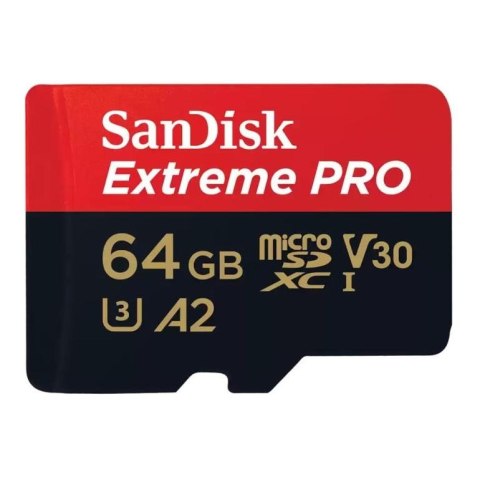 Sandisk Karta pamięci MicroSDXC SanDisk EXTREME PRO 64GB 200/90 MB/s A2 C10 V30 UHS-I U3 Sandisk Karta pamięci MicroSDXC SanDisk EXTREME PRO 64GB 200/90 MB/s A2 C10 V30 UHS-I U3