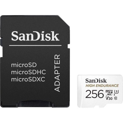 Sandisk Karta pamięci MicroSDXC SanDisk High Endurance 256GB 100/40 MB/s A1 Class 10 V30 UHS-I U3 + adapter Sandisk Karta pamięci MicroSDXC SanDisk High Endurance 256GB 100/40 MB/s A1 Class 10 V30 UHS-I U3 + adapter