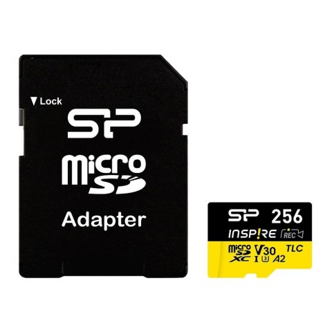 Silicon Power Karta pamięci Silicon Power microSDXC Power Inspire 256GB V30 UHS-I U3 A2 4K DDR200 170/150MB/s TLC + adapter Silicon Power Karta pamięci Silicon Power microSDXC Power Inspire 256GB V30 UHS-I U3 A2 4K DDR200 170/150MB/s TLC + adapter