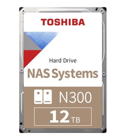 Toshiba Dysk Toshiba N300 HDWG51CUZSVA 12TB 3,5" 7200 512MB SATA III NAS BULK