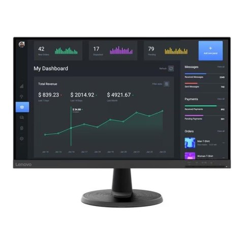 LENOVO Monitor Lenovo 23,8" D24-40 (67A2KAC6EU) VA FHD 75Hz HDMI VGA