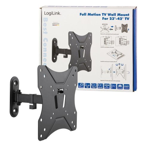 LogiLink Uchwyt ścienny LogiLink do telewizora LCD/LED nachylenie +/-7.5°, obrót 90° VESA 200x200, 23-42"