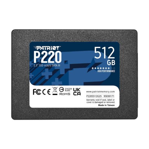 Patriot Memory Dysk SSD Patriot P220 512GB 2.5" SATA3 (550/500 MB/s) 7mm