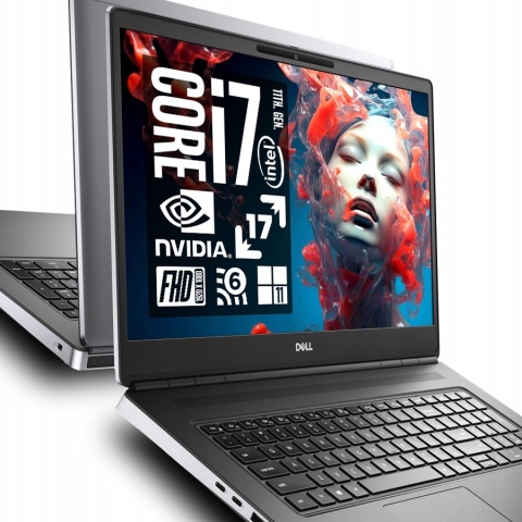 Laptop Dell Precision 7760 i7 16GB RAM 512GB SSD 17,3" Full HD RTX A3000 powystawowy