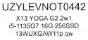 LENOVO ThinkPad X13 YOGA G2 2w1 i5-1135G7 16GB 256GB SSD 13,3" FHD(dotyk) (US QWERTY) Win11pro + zasilacz UŻYWANY