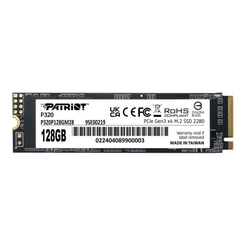 Patriot Memory Dysk SSD Patriot P320 128GB M.2 2280 PCIe Gen3 x4 NVMe (1600/1000 MB/s)