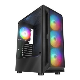 Rampage Obudowa PC Rampage SHIVA z oknem 4x wentylator 120mm Rainbow czarna