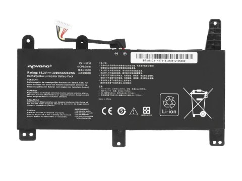 Bateria Movano do Asus ROG Strix G512LU, G531GU, G712LU (3000mAh)