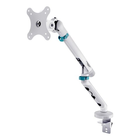 Digitus Ramię biurkowe pojedyncze DIGITUS z zaciskiem i sprężyną mechaniczną, 1x LCD max. 35" 10kg, VESA: 75x75, 100x100, Białe