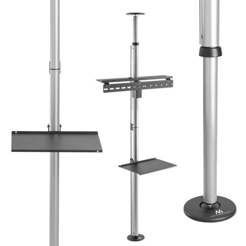 Maclean Uchwyt TV teleskopowy, sufitowo-podłogowy z półką Maclean MC-791N 37"-70" max 30kg