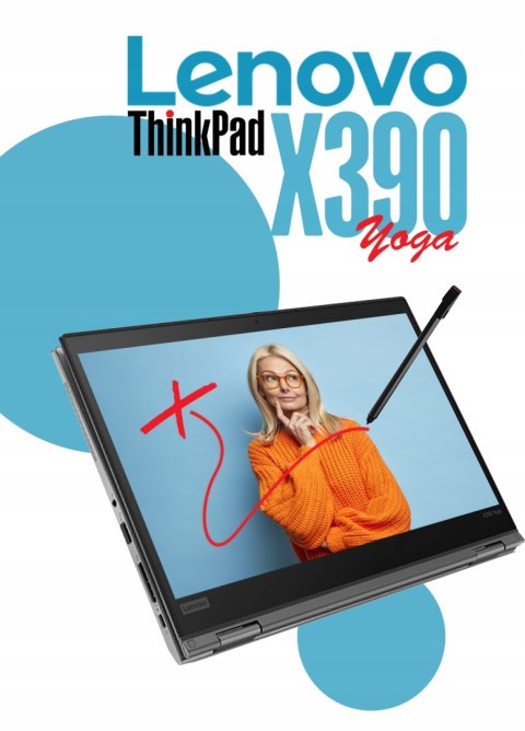 Laptop Lenovo ThinkPad x390 Yoga i7 16GB RAM 2TB SSD 13" Full HD dotykowy poleasingowy