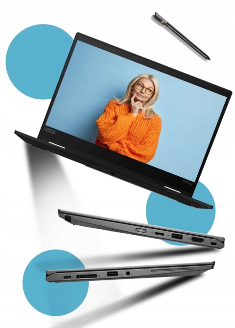 Laptop Lenovo ThinkPad x390 Yoga i7 16GB RAM 2TB SSD 13" Full HD dotykowy poleasingowy