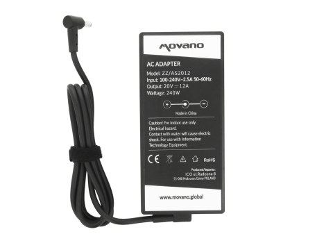 Zasilacz Movano 20v 12a (6.0x3.7 pin) 240W do Asus