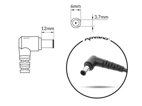 Zasilacz Movano 20v 12a (6.0x3.7 pin) 240W do Asus