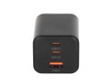Ładowarka Movano GaN 65W 2x USB-C PD + USB-A (black)