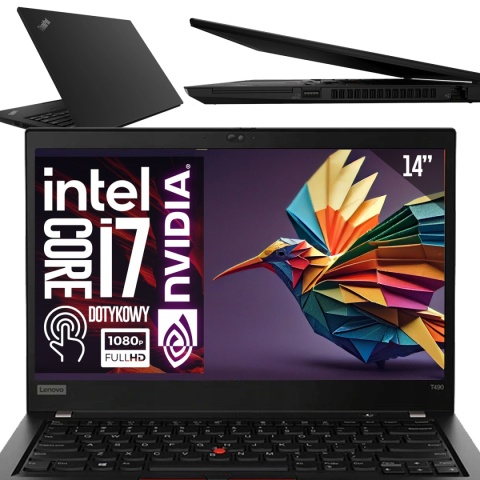 Laptop Lenovo ThinkPad T490 i7 16GB RAM 512GB SSD 14" MX250 Full HD poleasingowy