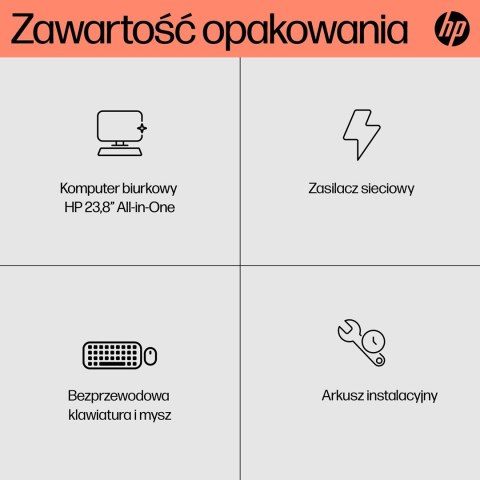HP AiO 24-cr0312nw Ryzen 5 7520 23.8" FHD IPS 250nits AG 16GB DDR5 SSD512 Radeon 610M Cam720p kB+Mouse Win11 Shell White 2Y