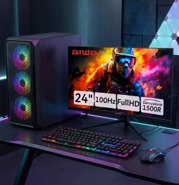 Zestaw KOMPUTER GAMINGOWY RYZEN 5 32GB RAM 512GB SSD + Monitor do gier 24 WiFi