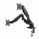 GEMBIRD BIURKOWE RAMIĘ NA DWA MONITORY Z PORTAMI USB (REGULOWANE), OD 17" DO 32", OBCIĄŻENIE DO 9 KG