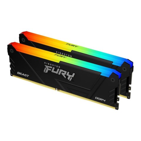 Kingston Pamięć DDR4 Kingston Fury Beast RGB 32GB (2x16GB) 3200MHz CL16 1,35V czarna