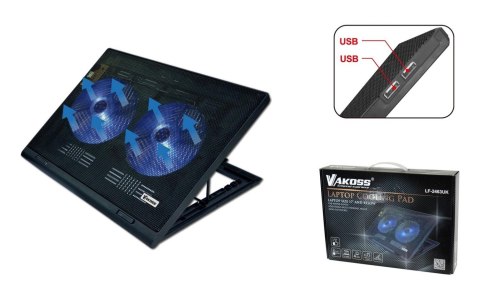 Vakoss Podstawka chłodząca pod notebooka VAKOSS max 17" LF-2463UK czarna