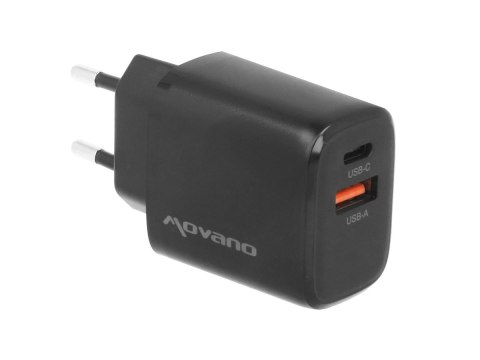 Ładowarka Movano GaN 30W USB-C PD + USB-A (black)