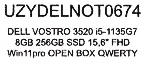 DELL LATITUDE 3520 i5-1135G7 16GB 256GB SSD 15,6" FHD (US QWERTY) Win11pro UŻYWANY