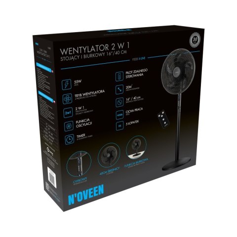 Wentylator 2 w 1 stojący i biurkowy NOVEEN F535 X-LINE 16" (40 cm)