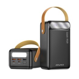 AWEI Powerbank Awei PA-82 60000mAh 65W 3xUSB-A 2xUSB-C czarny