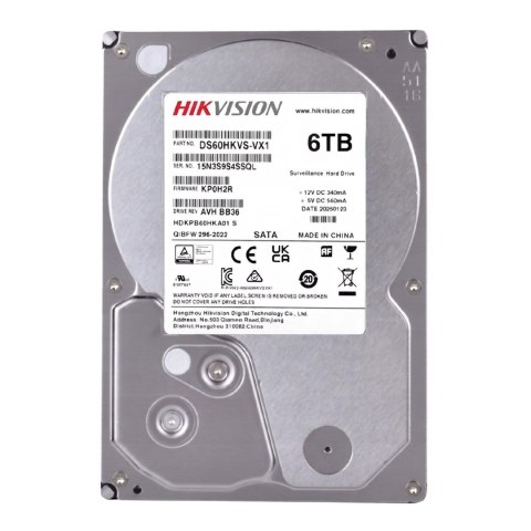 HIKVISION Dysk HIKVISION DS60HKVS-VX1 6TB 3,5" 5400 256MB SATA III