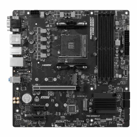 MSI Płyta MSI PRO B550M-P /AMD B550/DDR4/SATA3/M.2/USB3.0/PCIe4.0/AM4/mATX