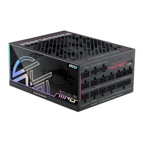 MSI Zasilacz MSI MPG Ai1600TS PCIE5 1600W 135mm 80plus Titanium aPFC