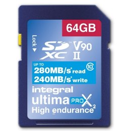 INTEGRAL Karta pamięci SDXC INTEGRAL UltimaPro X2 280/240MB UHS II V90 64GB