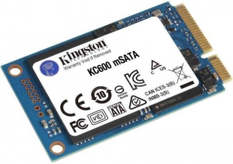 Kingston Dysk SSD Kingston KC600 1TB mSATA 1,8" (550/520 MB/s) NAND 3D TLC