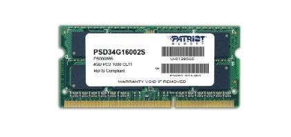 Patriot Memory Pamięć SODIMM DDR3 Patriot Signature Line 4GB (1x4GB) 1600MHz CL11 1,5V