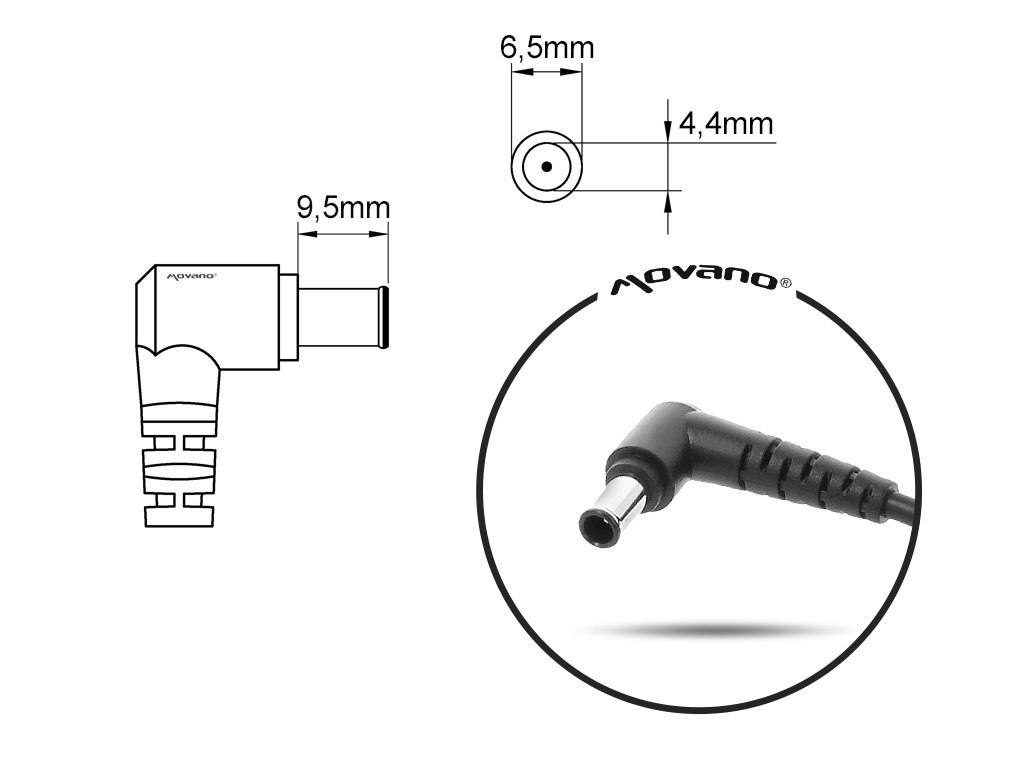 Ładowarka / zasilacz movano 16v 3.75a (6.5x4.4 pin) - fujitsu